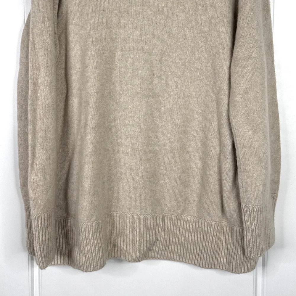 VINCE 100% Cashmere Soft Turtleneck Sweater NEW Size L Oatmeal